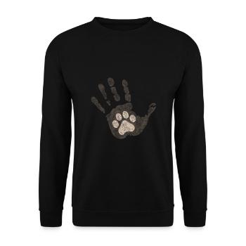 Patte de chat à la main - Sweat-shirt Unisexe - noir - Devant - Alina (178cm) & Michal (187cm)