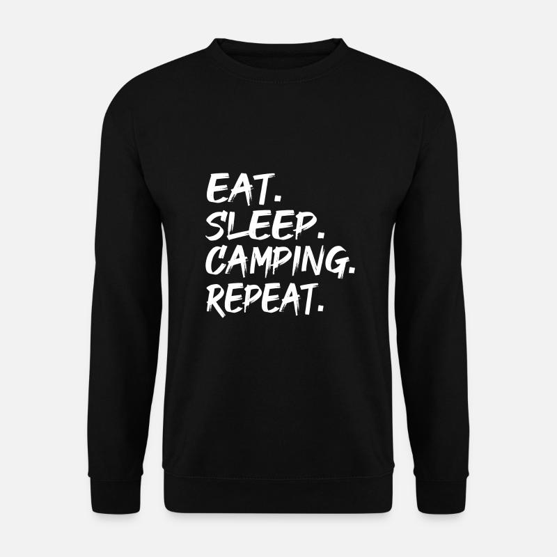 EAT SLEEP CAMPING REPEAT - Unisex Sweatshirt - black