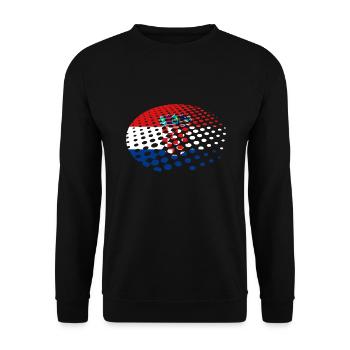 Kroatien Flagge Adria Zagreb Kroatische Fahne - Unisex Pullover - Schwarz - Vorne - Alina (178cm) & Michal (187cm)