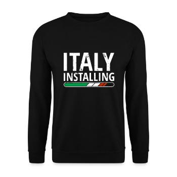 Italy Flag Italia Italian Flag Used Look - Unisex Sweatshirt - black - Front - Alina (178cm) & Michal (187cm)