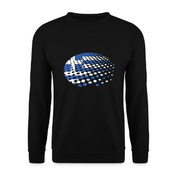 Griechenland Flagge Hellas Athen Griechische Fahne - Unisex Pullover - Schwarz - Vorne - Alina (178cm) & Michal (187cm)