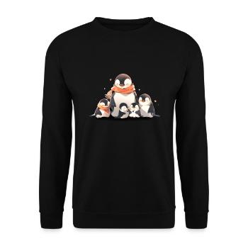 Famille de pingouins - Sweat-shirt Unisexe - noir - Devant - Alina (178cm) & Michal (187cm)