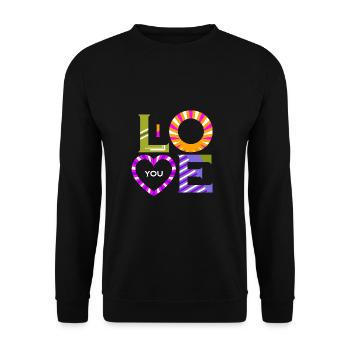 I love you - Unisex Sweatshirt - black - Front - Alina (178cm) & Michal (187cm)
