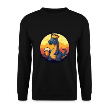 Dinosaurier brontosaurus Bier - Unisex Pullover - Schwarz - Vorne - Alina (178cm) & Michal (187cm)