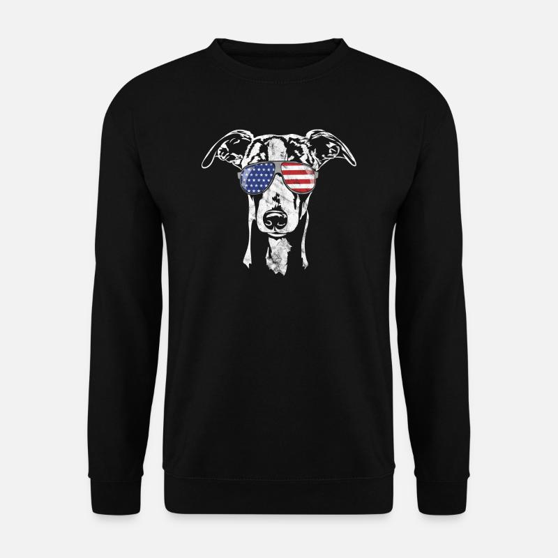 WHIPPET Amerika Fahne vintage look - Unisex Pullover - Schwarz