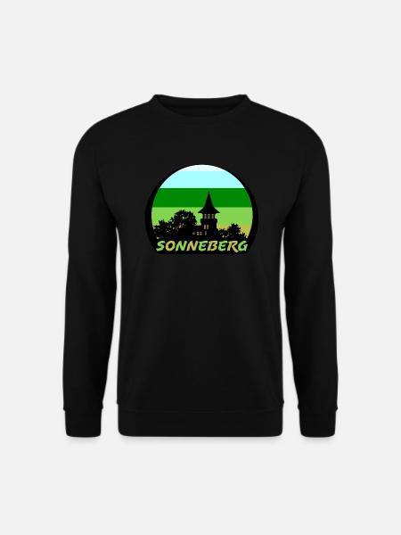 Sonneberg mit Schlossberg mit Rahmen - Unisex Pullover - Schwarz
