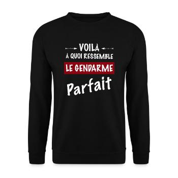 Le Gendarme parfait T-shirt homme - Sweat-shirt Unisexe - noir - Devant - Alina (178cm) & Michal (187cm)