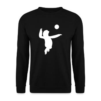 Volleyball Faultier - Unisex Pullover - Schwarz - Vorne - Alina (178cm) & Michal (187cm)