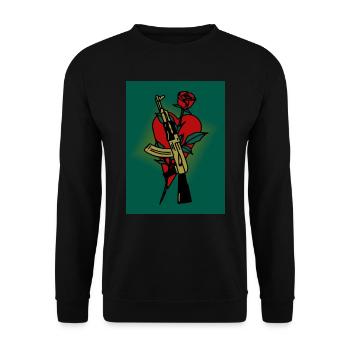 AK - 47 - Unisex Sweatshirt - black - Front - Alina (178cm) & Michal (187cm)