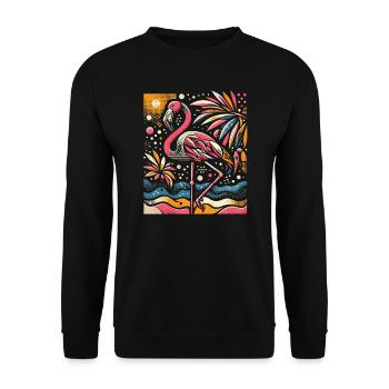 Cool Flamingo - Cadeau pour l’amoureux des animaux - Sweat-shirt Unisexe - noir - Devant - Alina (178cm) & Michal (187cm)