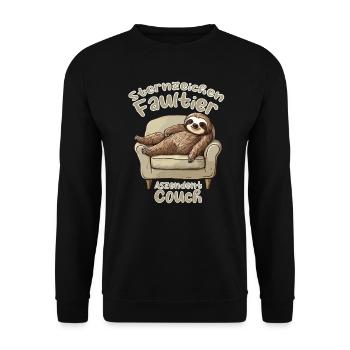 Sternzeichen Faultier Aszendent Couch Lustige - Unisex Pullover - Schwarz - Vorne - Alina (178cm) & Michal (187cm)