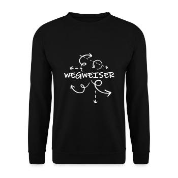 bergwanderung trekking trail wegweiser bergführer - Unisex Pullover - Schwarz - Vorne - Alina (178cm) & Michal (187cm)