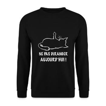 Chat Humour Cadeau Anminaux - Sweat-shirt Unisexe - noir - Devant - Alina (178cm) & Michal (187cm)