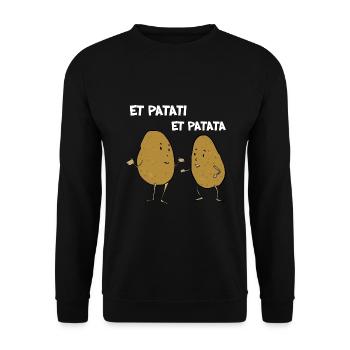 Et Patati Et Patata Expression Pomme De Terre - Sweat-shirt Unisexe - noir - Devant - Alina (178cm) & Michal (187cm)