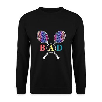 badminton crossminton badminton racket - Unisex Sweatshirt - black - Front - Alina (178cm) & Michal (187cm)