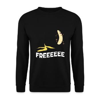 Free idea Gift Humor Be Free Banana Naked - Unisex Sweatshirt - black - Front - Alina (178cm) & Michal (187cm)