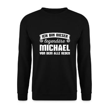 Michael Vorname Geschenk - Unisex Pullover - Schwarz - Vorne - Alina (178cm) & Michal (187cm)