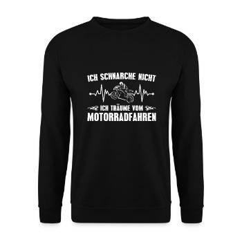 Motorrad Motorsport Motorradfahrer Geschenkidee - Unisex Pullover - Schwarz - Vorne - Alina (178cm) & Michal (187cm)