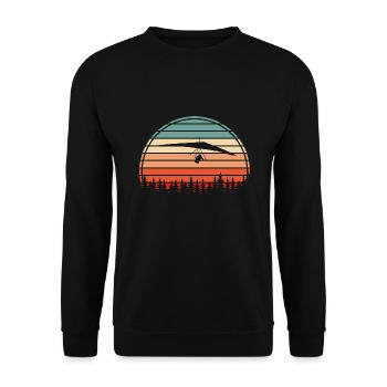 Drachenfliegen Deltasegler Hängegleiter Pilot - Unisex Pullover - Schwarz - Vorne - Alina (178cm) & Michal (187cm)
