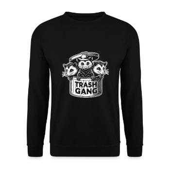 3 cool possums trash gang in the trash can - Unisex Sweatshirt - black - Front - Alina (178cm) & Michal (187cm)