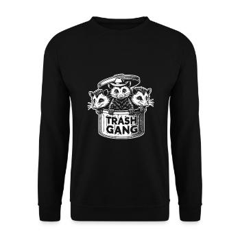Trash gang three possums look out of the garbage can - Unisex Sweatshirt - black - Front - Alina (178cm) & Michal (187cm)