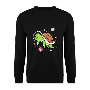 Demigirl Tortue Dans l’espace Demigirl Pride - Sweat-shirt Unisexe - noir - Devant - Alina (178cm) & Michal (187cm)