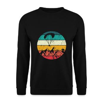 Parapente Rétro Vintage Montagnes Parapente - Sweat-shirt Unisexe - noir - Devant - Alina (178cm) & Michal (187cm)