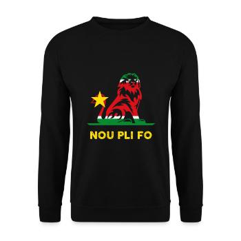 Lion Drapeau Guadeloupe - Sweat-shirt Unisexe - noir - Devant - Alina (178cm) & Michal (187cm)