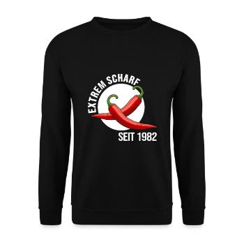 1982 Birthday Anniversary Extremely Hot Party - Unisex Sweatshirt - black - Front - Alina (178cm) & Michal (187cm)