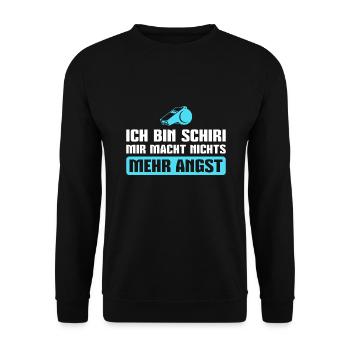Schiedsrichter Spruch Referee Fußball Schiri - Unisex Pullover - Schwarz - Vorne - Alina (178cm) & Michal (187cm)