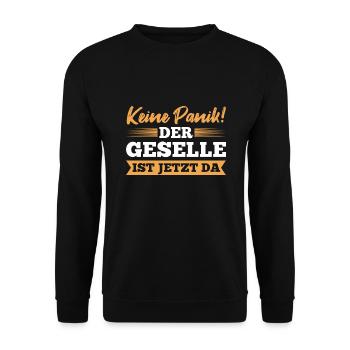 Gesellenprüfung bestanden Gesellenbrief Geselle - Unisex Pullover - Schwarz - Vorne - Alina (178cm) & Michal (187cm)