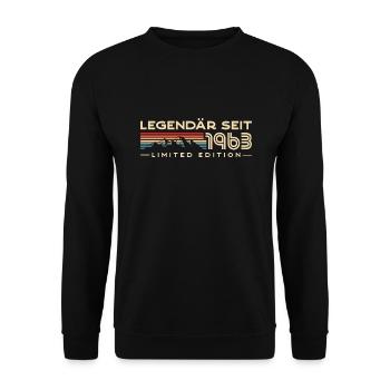 Legendär seit 1963 Jahrgang 60 Geburtstag - Unisex Pullover - Schwarz - Vorne - Alina (178cm) & Michal (187cm)