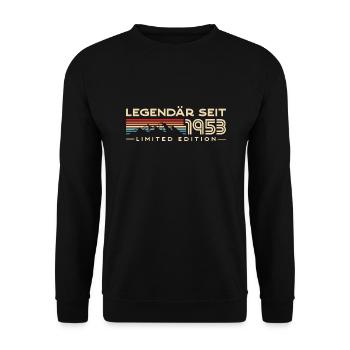 Legendär seit 1953 Jahrgang 70 Geburtstag - Unisex Pullover - Schwarz - Vorne - Alina (178cm) & Michal (187cm)
