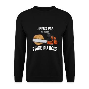 Je Dois Faire Du Bois - Sweat-shirt Unisexe - noir - Devant - Alina (178cm) & Michal (187cm)