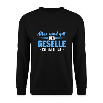 Gesellenprüfung bestanden Handwerk Geselle - Unisex Pullover - Schwarz - Vorne - Alina (178cm) & Michal (187cm)