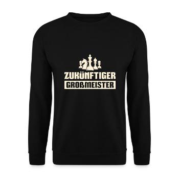 Schach Zukünftiger Großmeister Schachspieler - Unisex Pullover - Schwarz - Vorne - Alina (178cm) & Michal (187cm)
