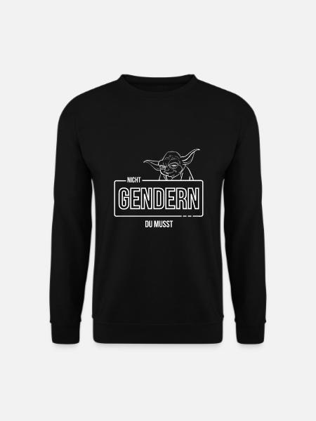Genderfrei & direkt: Nicht Gendern Du musst - Unisex Pullover - Schwarz