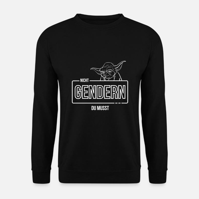 Genderfrei & direkt: Nicht Gendern Du musst - Unisex Pullover - Schwarz