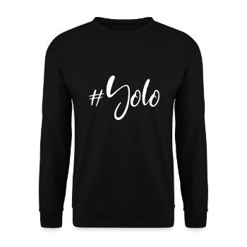 #Yolo - Jugendwort - Unisex Pullover - Schwarz - Vorne - Alina (178cm) & Michal (187cm)