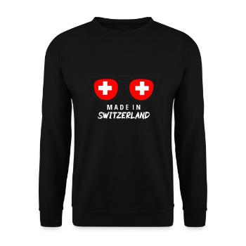 Drapeau de la Suisse Vintage Croix en détresse Look Suisse - Sweat-shirt Unisexe - noir - Devant - Alina (178cm) & Michal (187cm)