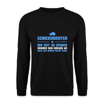 Schiedsrichter Fußball Unparteiischer Schiri - Unisex Pullover - Schwarz - Vorne - Alina (178cm) & Michal (187cm)