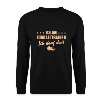 Fußballtrainer Sportverein Fußball Trainer - Unisex Pullover - Schwarz - Vorne - Alina (178cm) & Michal (187cm)