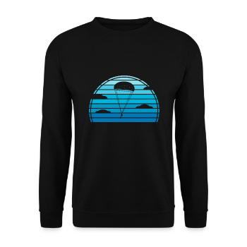 Fallschirm Skydiving Fallschirmspringer - Unisex Pullover - Schwarz - Vorne - Alina (178cm) & Michal (187cm)