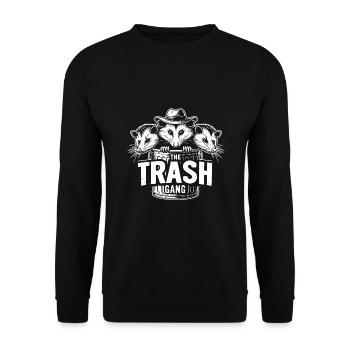Trash gang three possums look out of the garbage can - Unisex Sweatshirt - black - Front - Alina (178cm) & Michal (187cm)