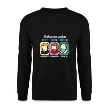 Shakespeare Quote Spoiler Hamlet Teacher Gift - Unisex Sweatshirt - black - Front - Alina (178cm) & Michal (187cm)