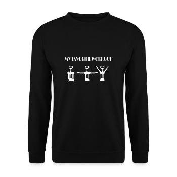 Wine Workout - Red Wine Funny White Wine Gift - Unisex Sweatshirt - black - Front - Alina (178cm) & Michal (187cm)