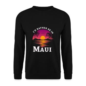 I'D Rather be in Maui Ich bin lieber in Maui - Unisex Pullover - Schwarz - Vorne - Alina (178cm) & Michal (187cm)