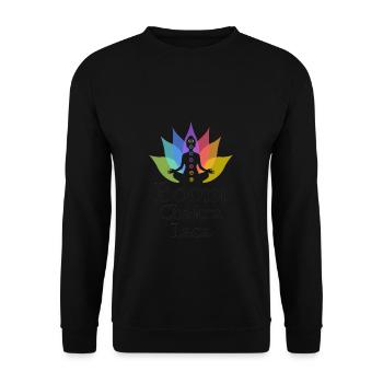 Chakra - Chakras, Bouddha, Bouddhisme, Yoga - Sweat-shirt Unisexe - noir - Devant - Alina (178cm) & Michal (187cm)