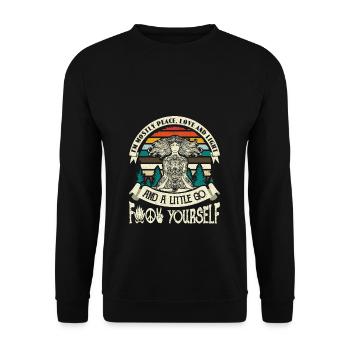 Yoga Yoga Class Yoga Teacher Mediation Gift Chakra - Unisex Sweatshirt - black - Front - Alina (178cm) & Michal (187cm)