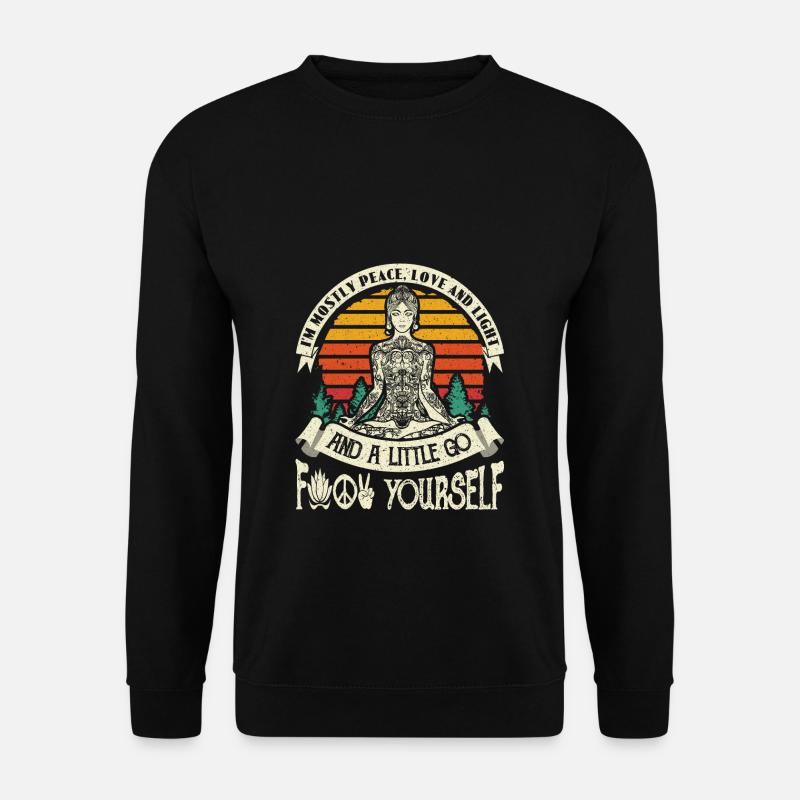 I am Mostly Peace Love And Light Vintage Woman - Unisex Pullover - Schwarz